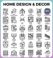 Home Design and Decor icons vector