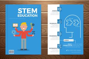 Stem education book cover and flyer template