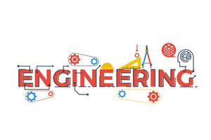 Engineering word illustration vector