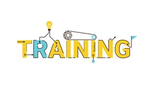 Training word lettering design vector