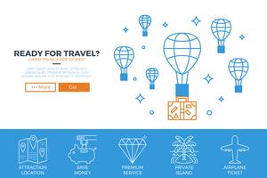 Travel website template vector