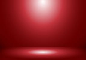 3D empty studio room show booth for designers with spotlight on red gradient background.