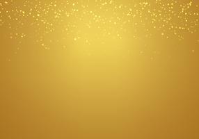 Abstract falling golden glitter lights texture on a gold gradient background with lighting.  vector