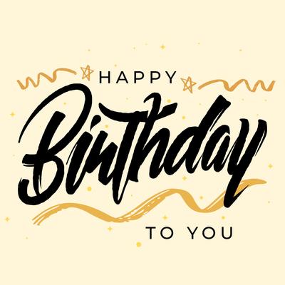 Happy Birthday Modern Brush Lettering Greeting Card Calligraphy
