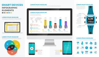 Smart devices infographic elements vector
