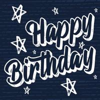 Happy Birthday Brush Script Style Hand Lettering vector