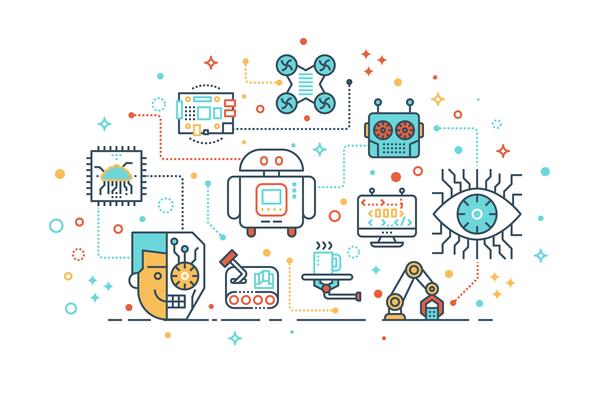 futuristic robot technology concept