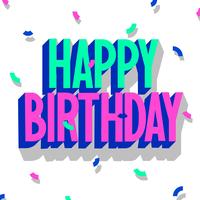  Happy Birthday Typography 3d Effect. vector