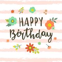 Cute Happy Birthday Typography vector