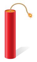 explosive dynamite with a burning fuse vector illustration