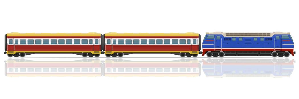 tren ferroviario con locomotora y vagones vector ilustración