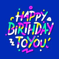 Happy Birthday Hand Writing Typography vector