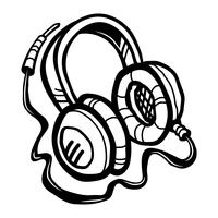 Icono de vector de auriculares música accesorio