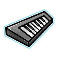 Icono de vector de instrumento musical de teclado de piano