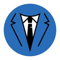 Businessman in suit head vector icon