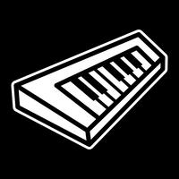 Icono de vector de instrumento musical de teclado de piano