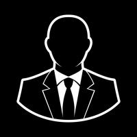 Businessman in suit head vector icon