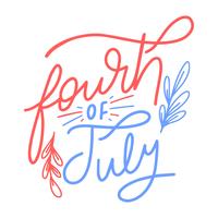 Cute Lettering About Fourth Of July vector