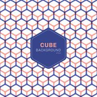 Abstract blue and pink geometric cube pattern hexagons on white background vector