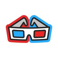 Gafas de película 3D vector