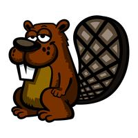 Cartoon beaver illustration vector