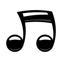 Icono de vector de notas de música