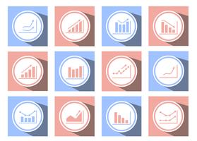 charts and graphs icons vector