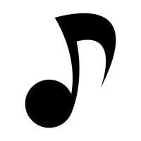 Icono de vector de notas de música