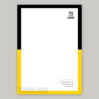Yelllow And Black Letterhead Template vector