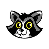 Raccoon Animal Face Vector