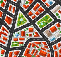 Plan for the big city with streets, roofs, cars vector