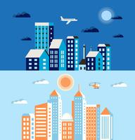 Flat colored building vector