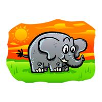 Cute cartoon elephant illustration vector