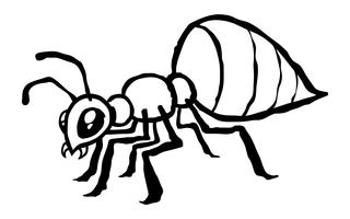 Insecto hormiga de dibujos animados vector