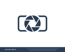Cámara obturadora Logo Icon Vector