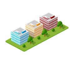 Isometric houses, town houses,  vector