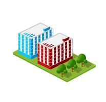 Isometric houses, town houses,  vector