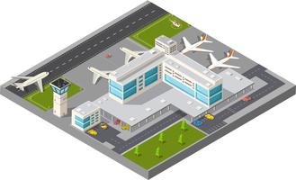 Isometric  city airport vector