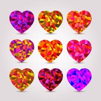 Set of hearts vector