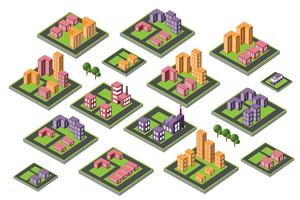 set of icons isometric house vector