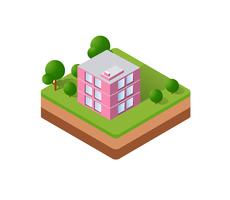 Isometric houses, town  vector