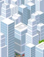 A large city of isometric urban vector
