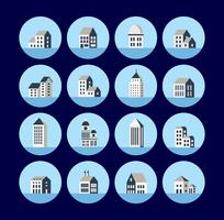 Iconos del edificio. vector