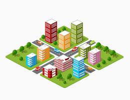 isometric urban objects vector