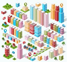 Isometric houses, town houses,  vector