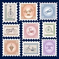 Retro postage stamps vector