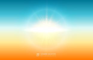 Abstract nature blurred sky background summer sunlight with flare sun. vector
