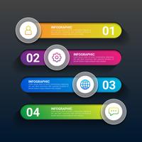 3D infographic slider template with transparent style vector
