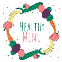 Cute Doodle Healthy Food Background vector