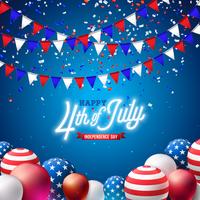 4th of July Independence Day of the USA Vector Illustration. Fourth of July American national Celebration Design